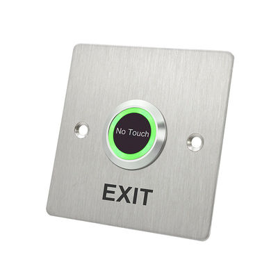 Botón infrarrojo de acero inoxidable de la salida del lanzamiento de la puerta 304 del tamaño 86*86m m del cuadrado con la luz del LED