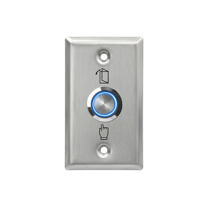 El botón de acero inoxidable de la placa frontal fina de HS50L 86*50m m, hizo salir NO/NC/COM, con la luz del LED
